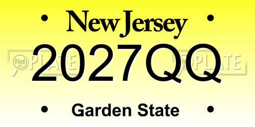 2027QQ New Jersey License Plate