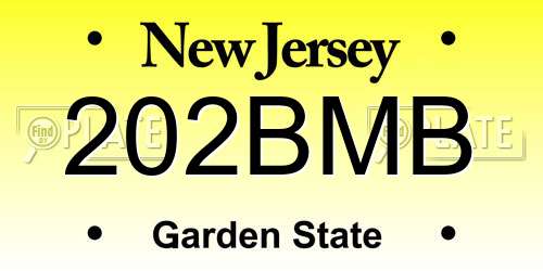 202BMB New Jersey License Plate
