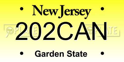 202CAN New Jersey License Plate