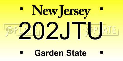 202JTU New Jersey License Plate