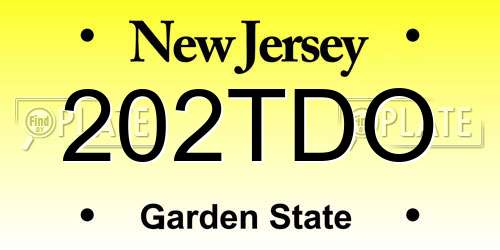 202TDO New Jersey License Plate