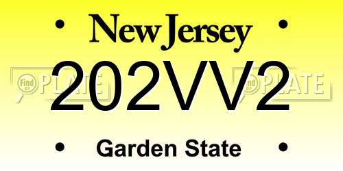 202VV2 New Jersey License Plate