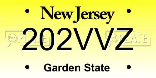 202VVZ New Jersey License Plate