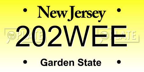 202WEE New Jersey License Plate