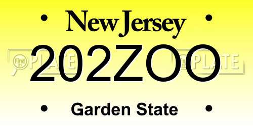 202ZOO New Jersey License Plate