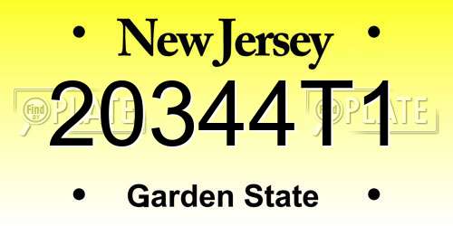 20344T1 New Jersey License Plate