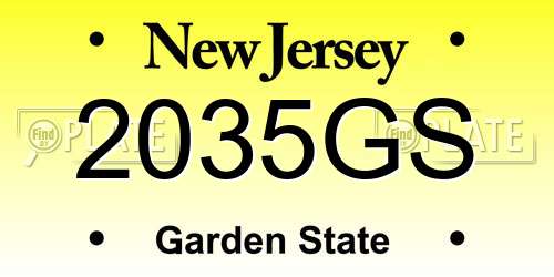 2035GS New Jersey License Plate