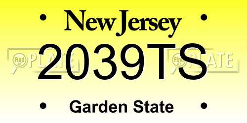2039TS New Jersey License Plate