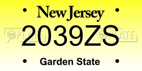 2039ZS New Jersey License Plate
