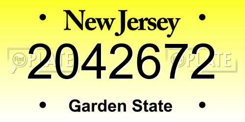 2042672 New Jersey License Plate