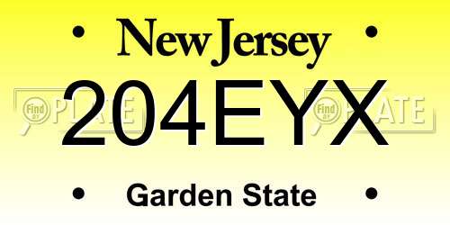 204EYX New Jersey License Plate