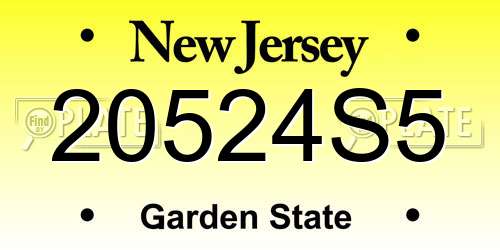 20524S5 New Jersey License Plate