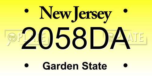 2058DA New Jersey License Plate