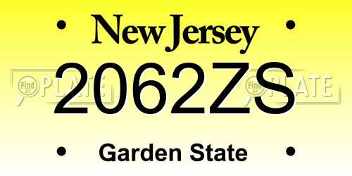 2062ZS New Jersey License Plate