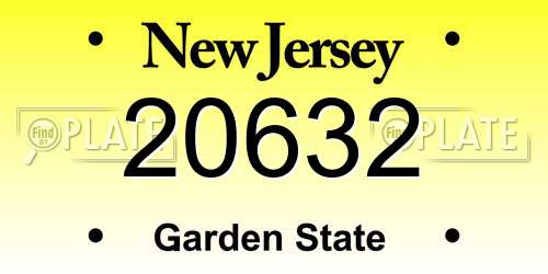 20632 New Jersey License Plate