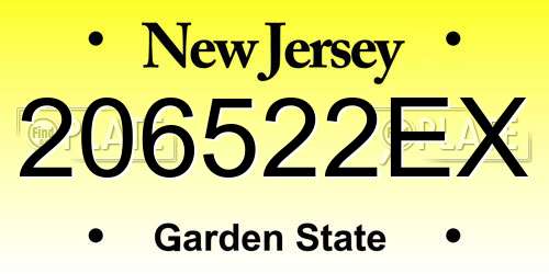 206522EX New Jersey License Plate