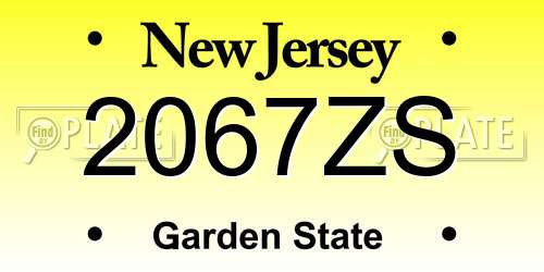 2067ZS New Jersey License Plate