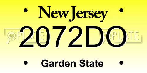 2072DO New Jersey License Plate