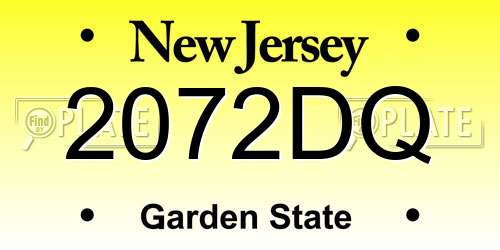 2072DQ New Jersey License Plate