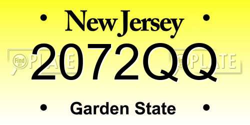 2072QQ New Jersey License Plate