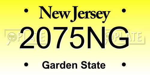 2075NG New Jersey License Plate