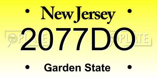 2077DO New Jersey License Plate