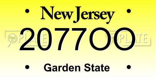 2077OO New Jersey License Plate