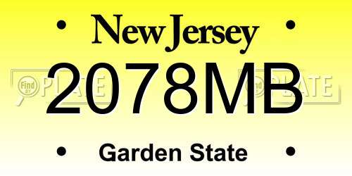 2078MB New Jersey License Plate