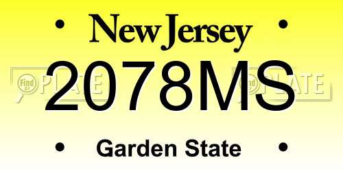 2078MS New Jersey License Plate