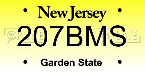 207BMS New Jersey License Plate