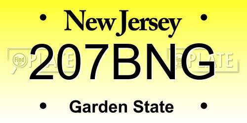 207BNG New Jersey License Plate