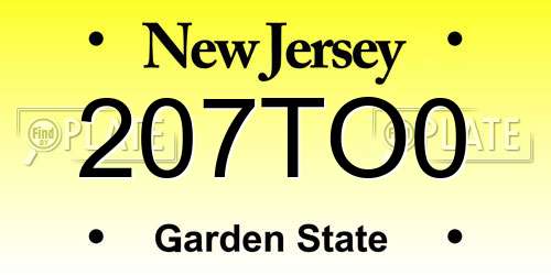 207TO0 New Jersey License Plate