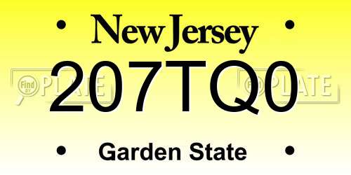 207TQ0 New Jersey License Plate