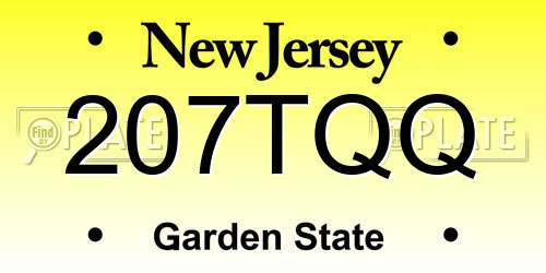 207TQQ New Jersey License Plate