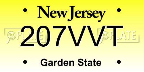 207VVT New Jersey License Plate
