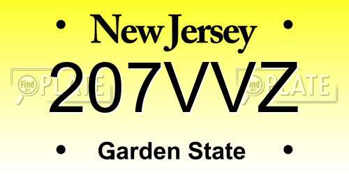 207VVZ New Jersey License Plate