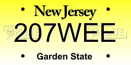 207WEE New Jersey License Plate