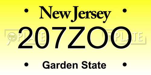 207ZOO New Jersey License Plate