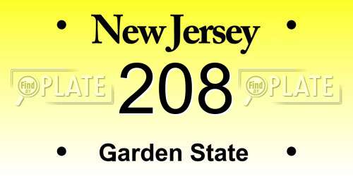 208 New Jersey License Plate