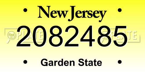 2082485 New Jersey License Plate