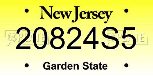 20824S5 New Jersey License Plate