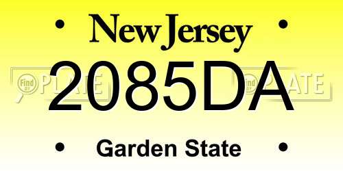 2085DA New Jersey License Plate