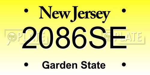 2086SE New Jersey License Plate