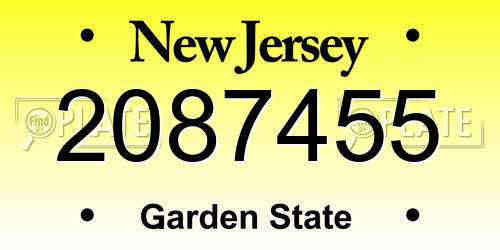 2087455 New Jersey License Plate