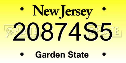 20874S5 New Jersey License Plate