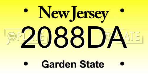 2088DA New Jersey License Plate