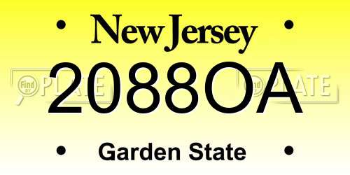 2088OA New Jersey License Plate