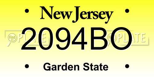 2094BO New Jersey License Plate