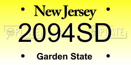2094SD New Jersey License Plate
