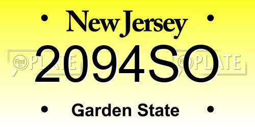 2094SO New Jersey License Plate